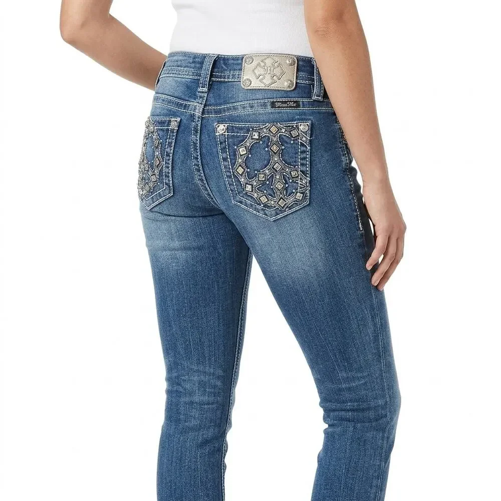 Miss Me Signature Boot Blue Stretch Jeans Women Size 26